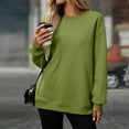 thumbnail image 6 of Mlzmgr Sweatshirts for Women Long Sleeve Crew Neck Casual Sports Womens Athletic Tops with Pockets Daily Wear Solid Color, 6 of 8