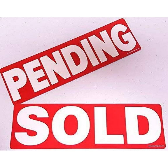 2 Pack Sold and Pending Magnetic Sign Real Estate Riders for Yard Sign