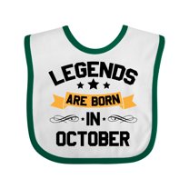 Inktastic Legends Are Born in October Boys or Girls Baby Bib