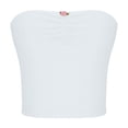 thumbnail image 4 of Timegard Tube Tops for Women Summer Strapless Ruched Basic Sleeveless Stretch Slim Shirts Casual Crop Tops, 4 of 6