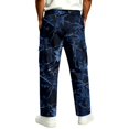 thumbnail image 6 of GrmtClth Cargo Pants for Men Retro Tree Camo Print Baggy Wide Leg Stretch Drawstring Waist Outdoor Casual Pants Navy S, 6 of 8