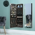 thumbnail image 4 of Gymax Mirrored Wall & Door Mounted Jewelry Storage Cabinet Organizer W/ Lights&Drawer, 4 of 9