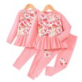 thumbnail image 5 of LYMAYTER Kids Girls Christmas Outfits 2PCS Toddler Printed Long Sleeves T-Shirt Dress + Leggings Pants Set for 3-7 Years, 5 of 9