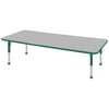 Early Childhood Resources ELR14109P6X12-GGNC 24 x 72 in. Rectangular Activity Table with Chunky Legs & 6 x 12 in. Chairs, Ball Glides - Gray & Green