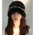 thumbnail image 3 of CoCoMangos Winter Colorful Knitted Beanie Hat for Women Fuzzy Bucket Hat Faux Fur Hat Fluffy Warmer Fisherman Cap Winter Wrap Hat, 3 of 7