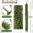 thumbnail image 2 of 6Ft Pre-lit Christmas Garland with LED Lights,Real Touch Artificial Cedar and Norfolk Pine Greenery Garland,Battery Operated Winter Garland for Mantle,Table,Wall,Indoor Outdoor Christmas Decorations, 2 of 6