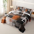 thumbnail image 3 of Erosebridal Grunge Square Twin Quilt Set for Women Men, Abstract Block Print Twin Coverlet Set, Orange, 2 Pieces, 3 of 7