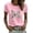 A#Pink903, variant on Puliio Womens Butterfly Ribbon Print T Shirt Short Sleeve Casual Awareness Summer Daily Tee