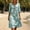 Blue, variant on Flowy Sundresses for Women Henley 3/4 Sleeve Floral Flutter Sleeve Midi A-Line Dress Button Beach Daily Hawaii Loose Sundress Green S