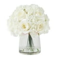 thumbnail image 4 of Pure Garden Hydrangea and Rose Floral Arrangement in Clear Vase (Cream), 4 of 5