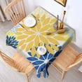thumbnail image 2 of Yellow Floral and Petal Pattern Square Tablecloth,Waterproof Square Table Cover,Wipeable Spillproof Washable Table Cover for Home Kitchen Party Decor 42"X42"(107x107cm), 2 of 6