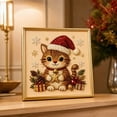 thumbnail image 4 of Christmas Pearl Diamond Art Kit for Adults 5D Sparkling Raised Bead Painting Set on Framed Canvas Complete DIY Craft with Cat Patterns Holiday Home Wall Decor Gift for Beginners, 4 of 7