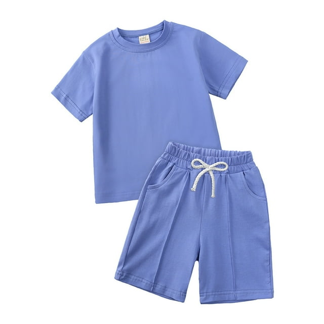 Vêtements Garçon Ensemble Chemise Manches Courtes Col Rond Vêtements d'Été 2-3 Ans Mode Garçon