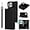 1-RFID-Blocking Pure Black, variant on for iPhone 12/iPhone 12 Pro Wallet Case with RFID Blocking Card Slots Holder and Wrist Strap,Flip Folio Magnetic Closure,Kickstand,Genuine Leather Cover Case for iPhone 12 Pro 6.1",Pink