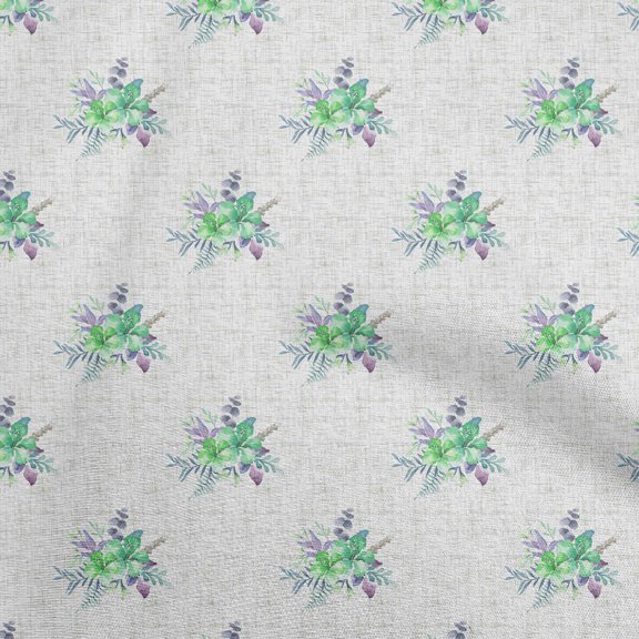 oneOone Polyester Spandex Sea Green Fabric Watercolor Floral Dress Material Fabric Print Fabric By The Yard 56 Inch Wide