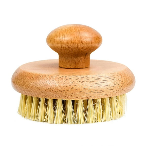 Tkrady Round Beechwood Sisal Body Care BrushDry BrushWet BrushBody Bath Massage Brush