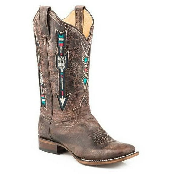 Women’s Roper Arrows Boots Handcrafted With Flextra Calf Brown