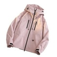thumbnail image 2 of Dwaogom Womens Waterproof Rain Jacket Lightweight Raincoat Hooded Outdoor Windbreaker Fashion Women's Casual Long Sleeve Solid Zipper Ladies Tops Blouse Coat Outwear Jacket, 2 of 9