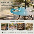 thumbnail image 6 of Round Outdoor Tablecloth with Umbrella Hole and Zipper, Blue Beige Ombre Coastal Tablecloth with Elastic Waterproof, Summer Beach Seaside Vacation Patio Table Covers for 31" - 35" Picnic Pool Tables, 6 of 9