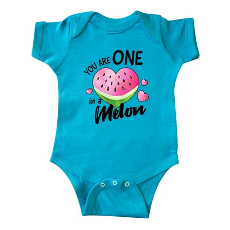 

Inktastic Valentines Day You are One in a Melon with Hearts Gift Baby Boy or Baby Girl Bodysuit