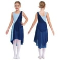 thumbnail image 7 of Aislor Kids Girls Sequin Sparkly Contemporary Lyrical Ballet Dance Irregular Tutu Dress, 7 of 7