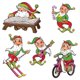 thumbnail image 1 of Recortes navideños vintage de Papá Noel y elfos Beistle 20663, 1 of 1