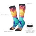 thumbnail image 4 of Rateoe Hawaiian Island Dolphin Pattern Women’s Knee High Crew Socks,Trouser Socks Comfortable, Breathable, Moisture-Wicking and Soft, 4 of 6