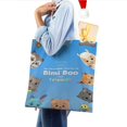 thumbnail image 4 of Bimi Boo and Friends Bolso de tela con estampado de lienzo para mujer, bolsa de compras reutilizable y estética, con cremallera interior, regalo para mujer, 35 × 40 cm., 4 of 6