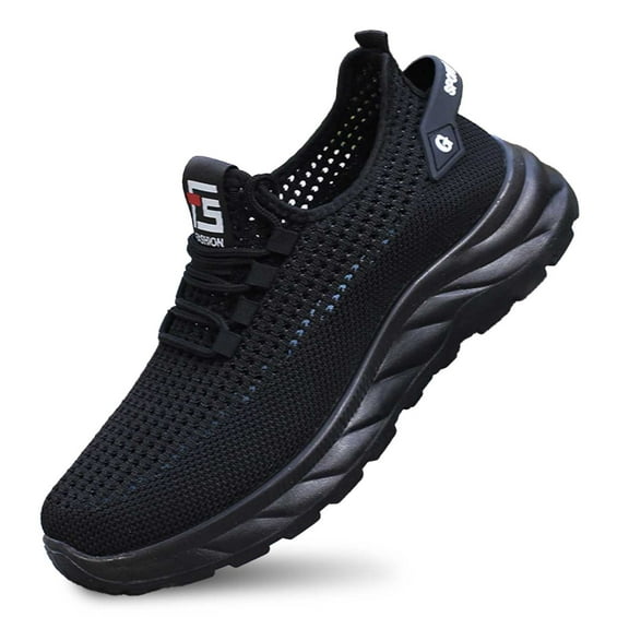 Xiaoxatg Men's Casual Shoes Lightweight -On Sneakers for Comfortable Outdoor Sports Daily Walking & Running Spring Summer Fall 9 Black