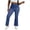 A173 Dark Blue, variant on Faux Denim Pants for Women Flare Bootcut Leg High Waisted Tummy Control Printed Jeans Look Stretchy Spandex Casual Office Lounge Jeggings