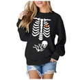 thumbnail image 2 of Pregnant Halloween Sweatshirts for Women 2025 Crewneck Pregnancy Announcement Skeleton Graphic Sweatshirt Pullover Top, 2 of 6