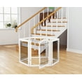 thumbnail image 2 of STAROUS 30"H Freestanding Wire Dog Gate with Door, White, 6 Panels, X-Wide, 2 of 7