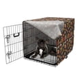 thumbnail image 5 of Autumn Dog Crate Cover, Season Camp Items Marshmallow Hot Chocolate Campfire Pumpkin Fall, Easy to Use Pet Kennel Cover Small Dogs Puppies Kittens, 7 Sizes, Dark Taupe and Pale Orange, by Ambesonne, 5 of 6