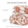 thumbnail image 3 of Noble Linens Clay Adobe Diamond Reversible 3-Piece Duvet Cover Set, King/Cal King, 3 of 11
