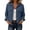 Dark Blue, variant on Women's Corduroy Jacket Button Down Cropped Shacket with Flap Chest Pockets Casual Fall Lightweight Jackets