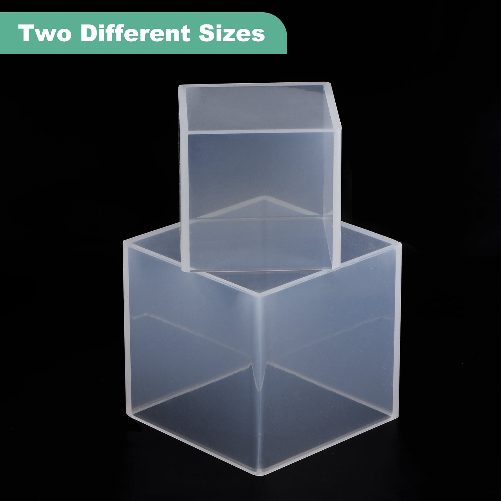 Uxcell Resin Silicone Mold 1 Set (2packs) Cube Epoxy Mould for DIY Art Home Decoration