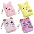 thumbnail image 4 of Cute Cat Plush Notebook For Girls Pendant Keychain Furry Cats Notebook Daily Planner Journal Book Note Pad Stationery, 4 of 4