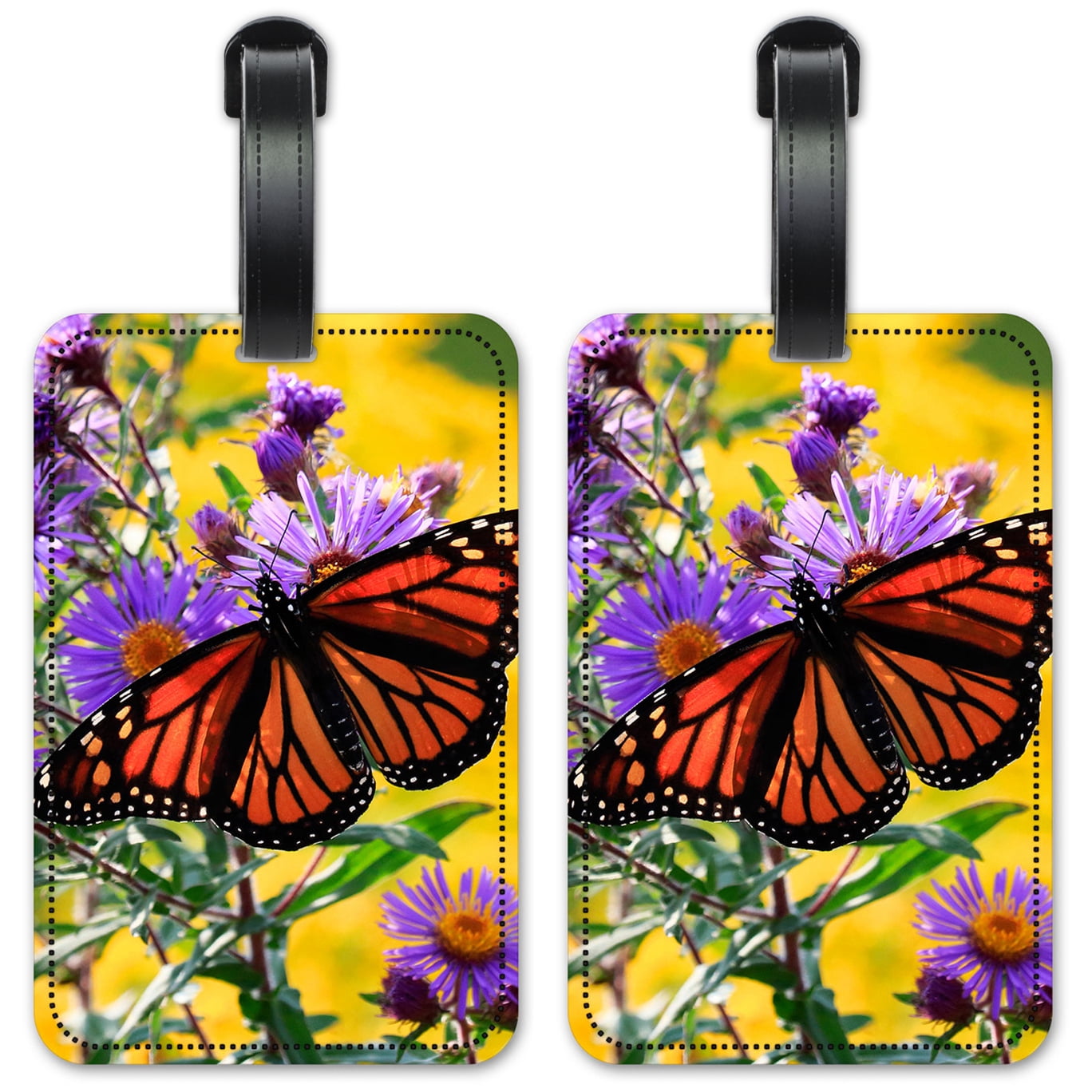 Monarch Butterfly on Purple Flower - Luggage ID Tags / Suitcase