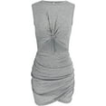 thumbnail image 2 of LAICAIW Robe Portefeuille Torsadée pour Femmes Robe Aguichant à Encolure Ajourée Sans Manches Mini Taille Fine Boîte de Nuit Fête, 2 of 4