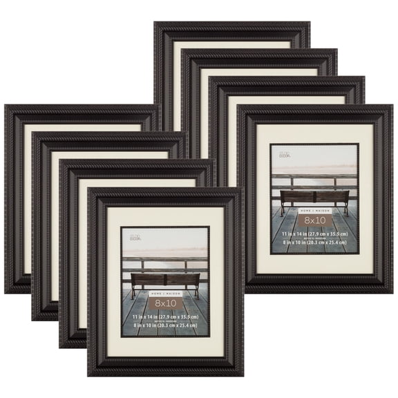 Studio Decor Black Rope 8" x 10" Frame with Mat, Home Collection, 8 Pack