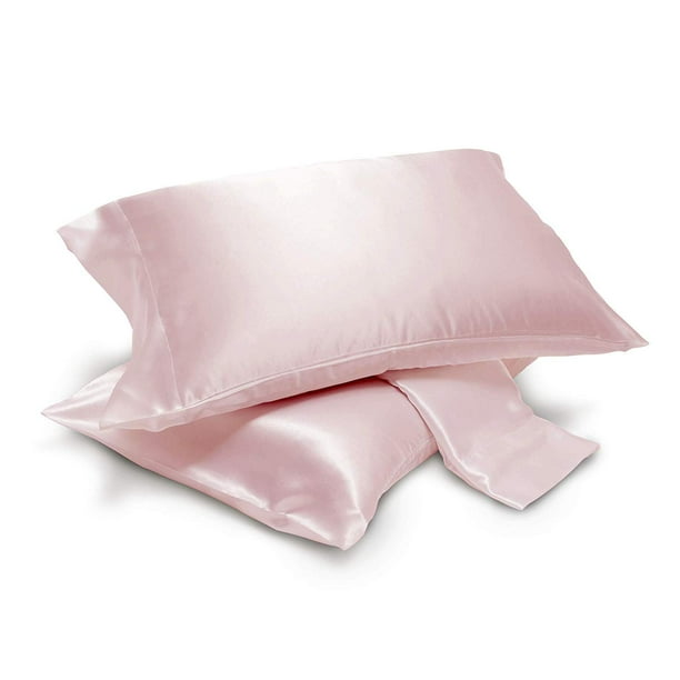 Satin Pillowcases Pair with Envelope Closure (Standard, Pink) Walmart