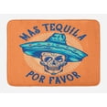 thumbnail image 1 of Alcohol Bath Mat, Hand-Drawn Sugar Skull Wearing Sombrero with Mas Tequila Por Favor Saying, Plush Bathroom Decor Mat with Non Slip Backing, 29.5" X 17.5", Multicolor, by Ambesonne, 1 of 2