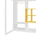 thumbnail image 5 of Duxelifin Twin Loft Bed with Storage Shelves and Cabinet, Wood Loft Bed with Wardrobe and Ladder for Teens Adults, White+Yellow, 5 of 8