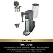 Ninja Pods & Grounds Specialty Single-Serve Coffee Maker, K-Cup Pod Compatible, 4 Brew Styles, PB050, Gray