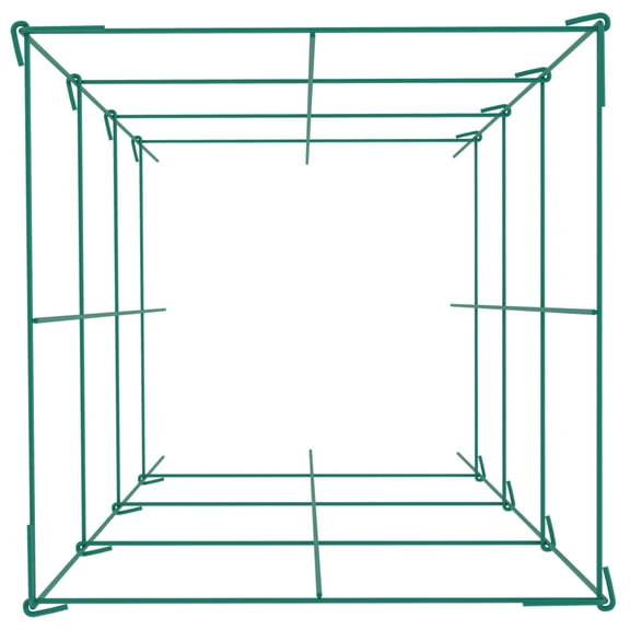 KFFKFF Plant Support Structures, Dimensions 14.6" x 14.6" x 39.4", Set of 6, Square Shaped Green PVC-Coated Steel Structures for Supporting Climbing Vegetables, Plants, Flowers, and Fruits