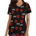 thumbnail image 2 of Lorytime Womens Scrub Tops Mother's Day Crew Neck T Shirts Short Sleeve Tee with Pockets Heart Loose Casual Work Clothes, 2 of 5