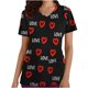 thumbnail image 4 of Tops Cortos para Mujeres Mujeres Impreso Cuello en V Manga Corta Bolsillo Ropa Protectora con Suave 95% Poliéster 5% Spandex, Transpirable Blusa Casual, 4 of 5
