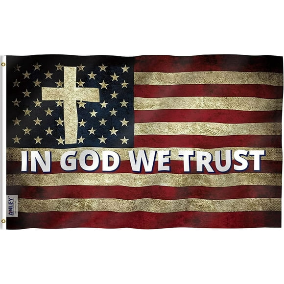 Anley Fly Breeze 3x5 Foot In God We Trust Flag - Religion Jesus Christian Flags Polyester