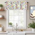 thumbnail image 2 of Colorful Wavepoints Valance Curtain Modern Abstract Watercolor Yellow Pink Green Points Window Valances Rod Pocket Short Curtains Window Treatments for Kitchen Bedroom Bathroom Laundry 60" x 14", 2 of 9