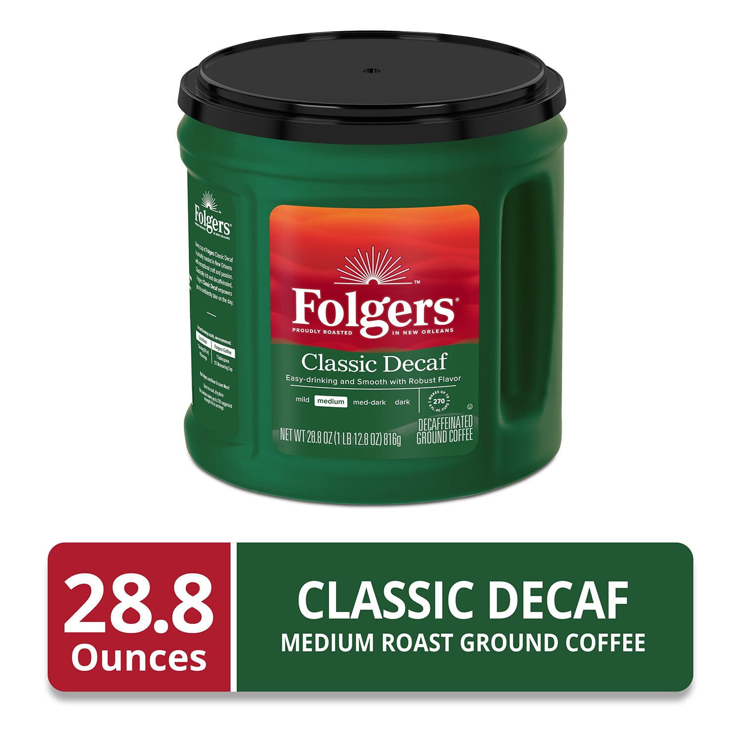 Folgers Decaffeinated Classic Roast Coffee (28.8 Ounce)